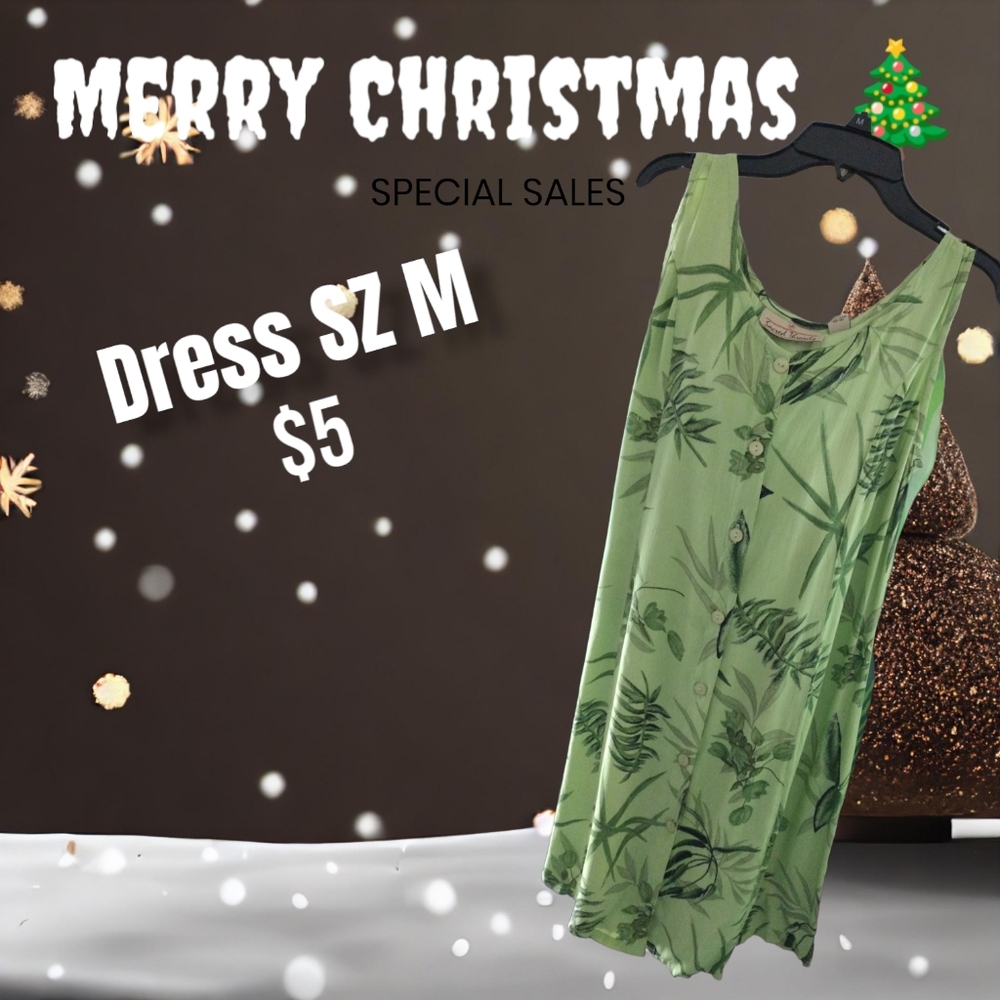 NWT Sacred Threads FL Green Dress S/M